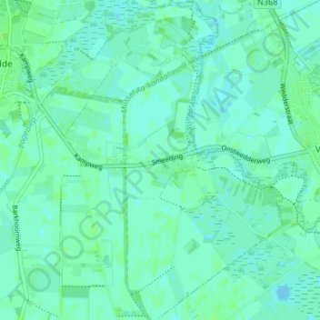 Smeerling topographic map, elevation, terrain