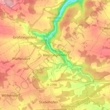 Kleinziegenfeld topographic map, elevation, terrain