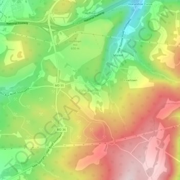 Vale Summit topographic map, elevation, terrain