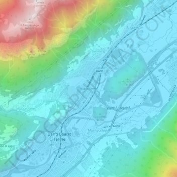 Boario Terme topographic map, elevation, terrain