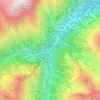 Terme di Valdieri topographic map, elevation, terrain