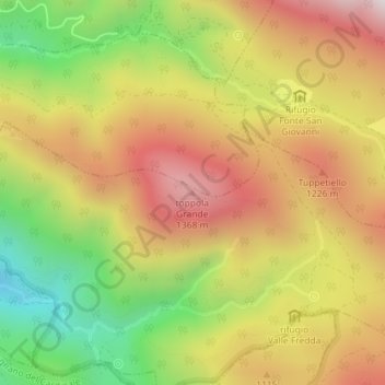 toppola Grande topographic map, elevation, terrain