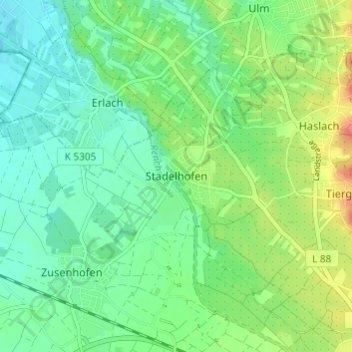 Stadelhofen topographic map, elevation, terrain