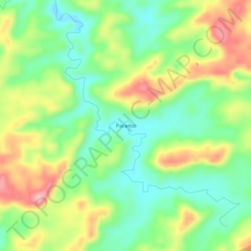 Paramo topographic map, elevation, terrain