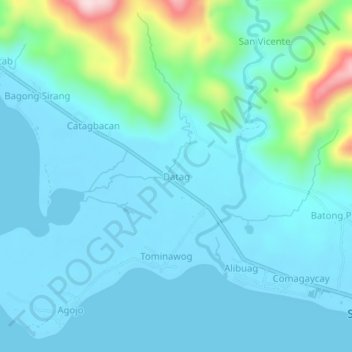 Datag topographic map, elevation, terrain