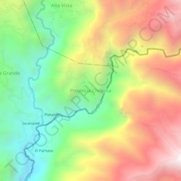Provincia Chiquita topographic map, elevation, terrain