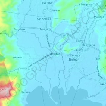 Mabitac topographic map, elevation, terrain