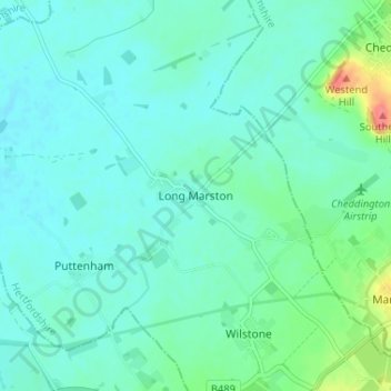Long Marston topographic map, elevation, terrain