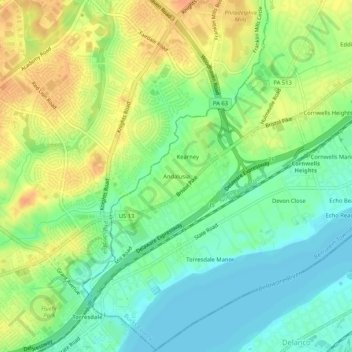 Andalusia topographic map, elevation, terrain