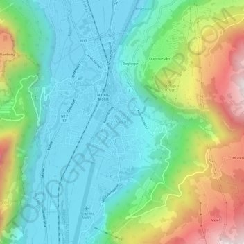 Mollis topographic map, elevation, terrain