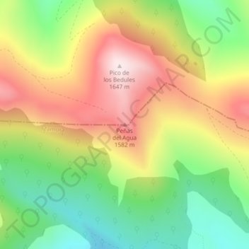 Peñas del Agua topographic map, elevation, terrain