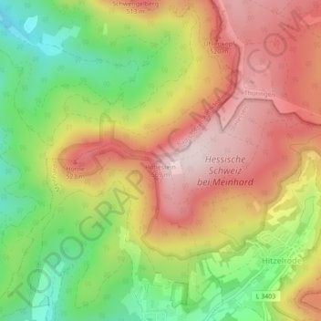 Hohestein topographic map, elevation, terrain