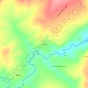 Gatos topographic map, elevation, terrain