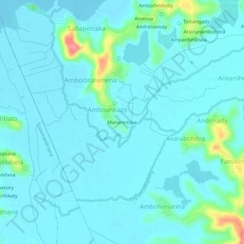 Manarintsoa topographic map, elevation, terrain