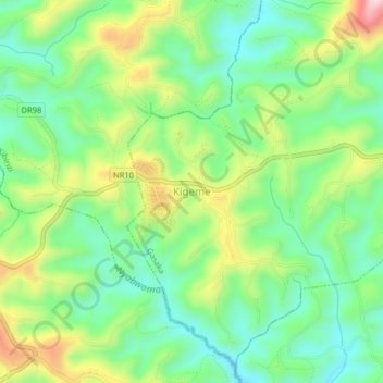 Kigeme topographic map, elevation, terrain