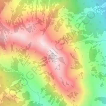 Mount Sheridan topographic map, elevation, terrain