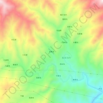 大黑沟 topographic map, elevation, terrain