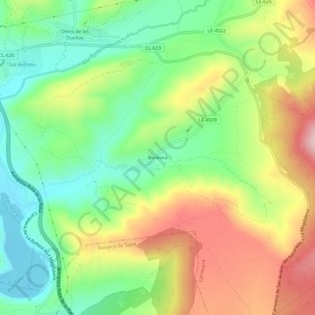 Benllera topographic map, elevation, terrain