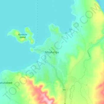 Mpulungu topographic map, elevation, terrain
