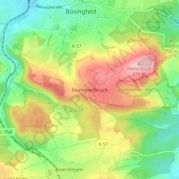 Hummerbruch topographic map, elevation, terrain