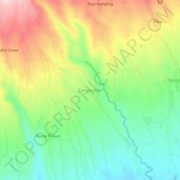 Sangketan topographic map, elevation, terrain