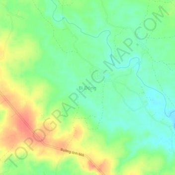Bi Dông topographic map, elevation, terrain