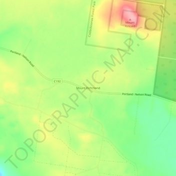 Mount Richmond topographic map, elevation, terrain