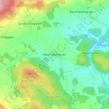 Reicholdsgrün topographic map, elevation, terrain