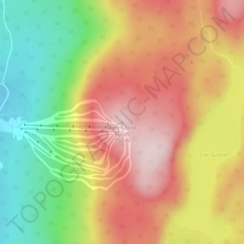 Mont Grand-Fonds topographic map, elevation, terrain