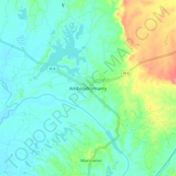 Ambondromamy topographic map, elevation, terrain