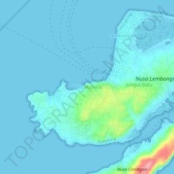 Villa Mutiara topographic map, elevation, terrain