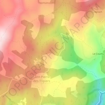 Cabrio topographic map, elevation, terrain