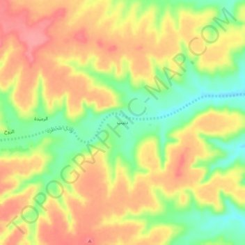 دنيب topographic map, elevation, terrain