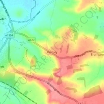 Dingley topographic map, elevation, terrain