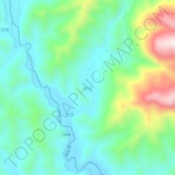 白沟 topographic map, elevation, terrain