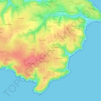Petit Houx topographic map, elevation, terrain