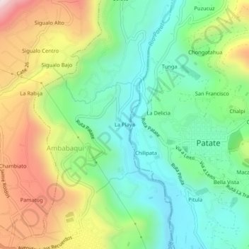 La Playa topographic map, elevation, terrain