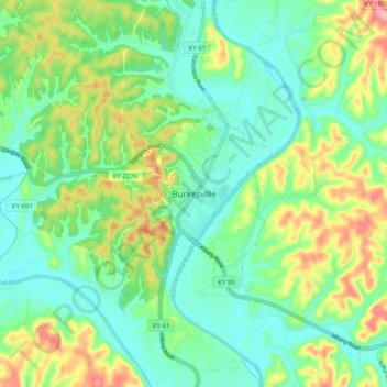 Burkesville topographic map, elevation, terrain