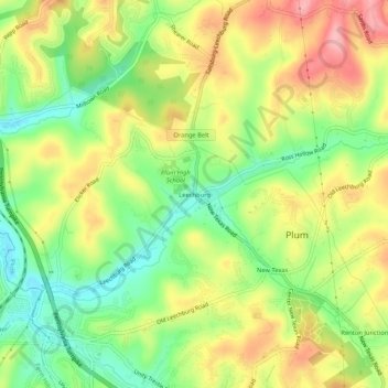 Leechburg topographic map, elevation, terrain