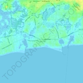 Harwich Port topographic map, elevation, terrain