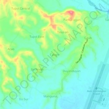 Calayo topographic map, elevation, terrain
