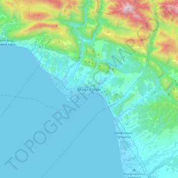 Sochumi topographic map, elevation, terrain