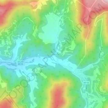 Linwood topographic map, elevation, terrain
