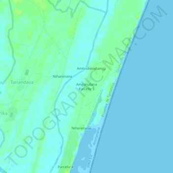 Ampanalana Parcelle 5 topographic map, elevation, terrain