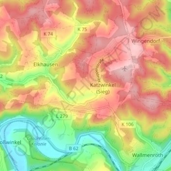Schönborn topographic map, elevation, terrain