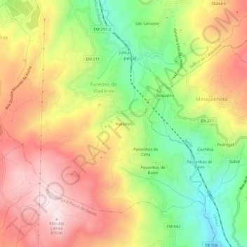 Viadores topographic map, elevation, terrain