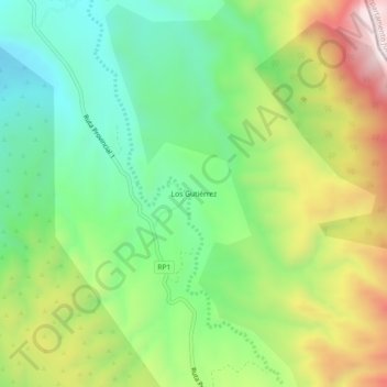 Los Gutiérrez topographic map, elevation, terrain