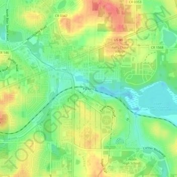 Perkins topographic map elevation - Thumbnail 