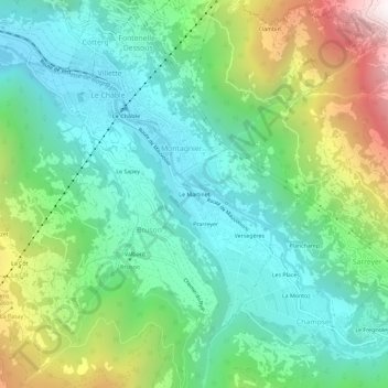 Le Martinet topographic map, elevation, terrain
