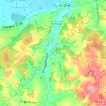 Schwanham topographic map, elevation, terrain